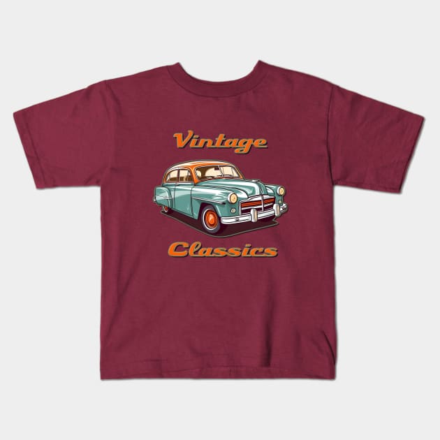 Cuban Havana Vintage Retro Old Classic Car Cars Kids T-Shirt by Step Into Art